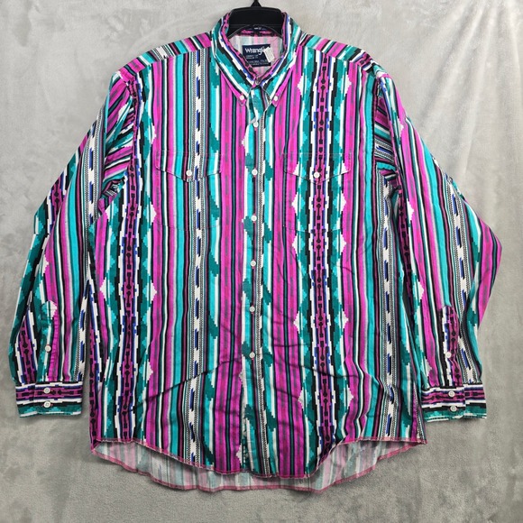 Wrangler Other - Vintage Wrangler Western Aztec Shirt Mens Size 17.5‎ / 35 rodeo cowboy